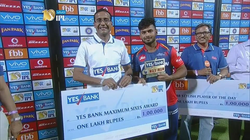 M42: DD vs GL – YES Bank Maximum Sixes – Rishabh Pant