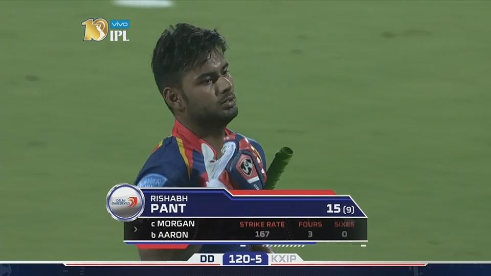 M15: DD vs KXIP – Rishabh Pant Wicket background