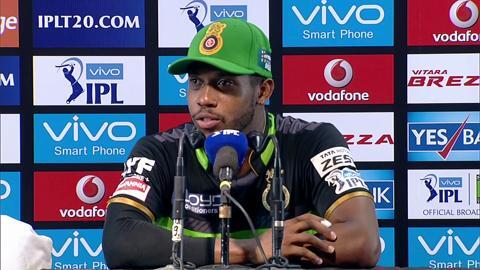 M44: RCB vs GL – Press Conference – Chris Jordan background