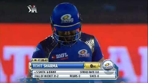 M9: RR vs MI – Rohit Sharma Wicket