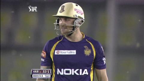 Match 22 KXIP vs KKR – McCullum's Wicket background
