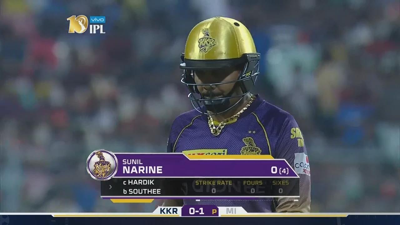M54: KKR vs MI – Sunil Narine Wicket