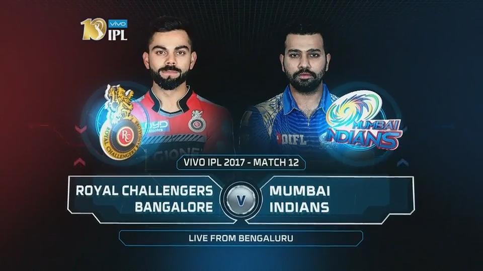IPL 2017 M12: RCB vs MI – Match Highlights