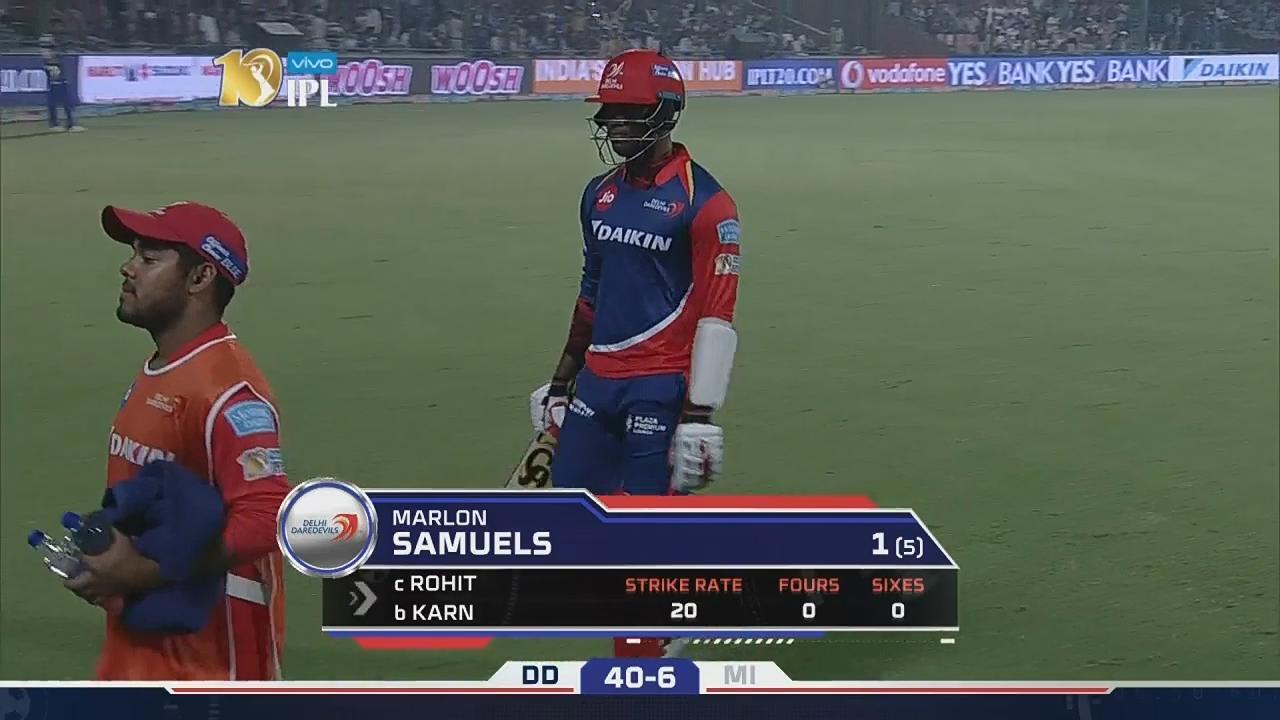 M45: DD vs MI – Marlon Samuels Wicket background