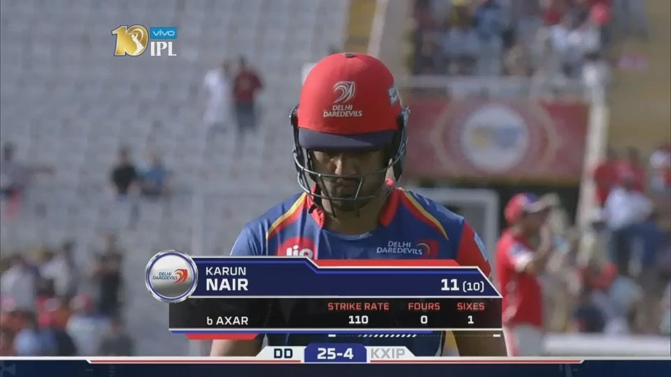 M36: KXIP vs DD – Karun Nair Wicket