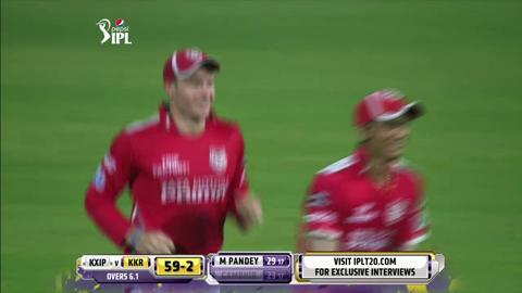 M60: KKR vs KXIP – Gautam Gambhir Wicket