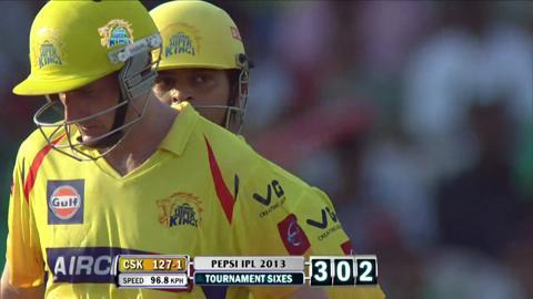 M38: CSK vs KKR – Suresh Raina Six background