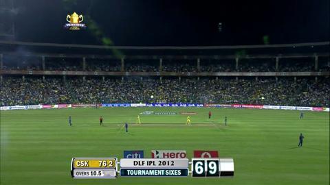 Match 74 CSK vs MI – Hussey's Six background
