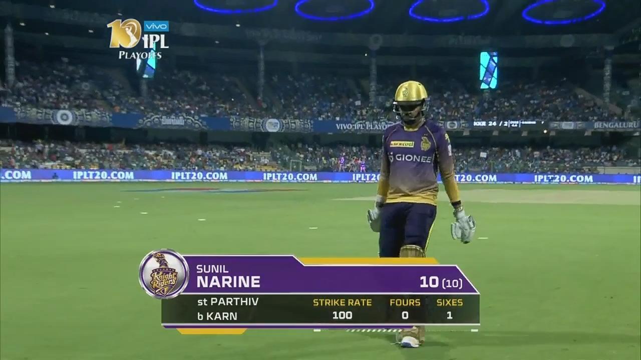 Q2: MI vs KKR – Sunil Narine Wicket background
