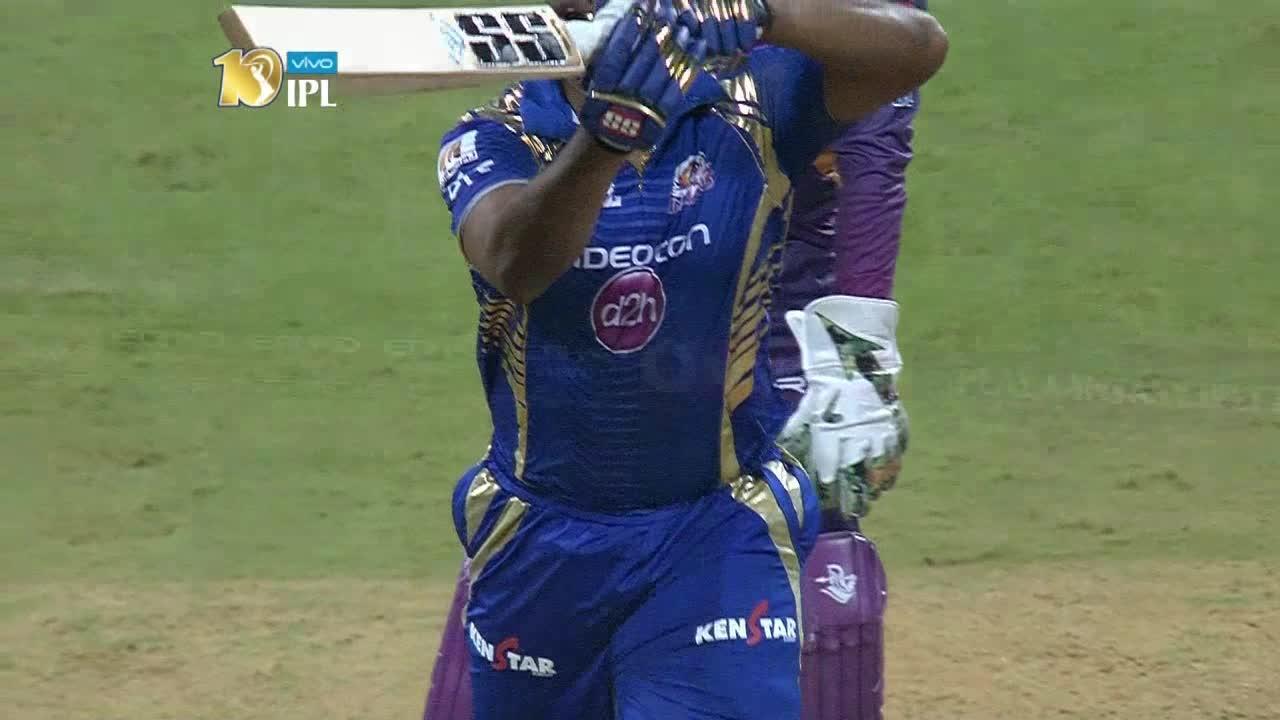 M28: MI vs RPS – Kieron Pollard Wicket