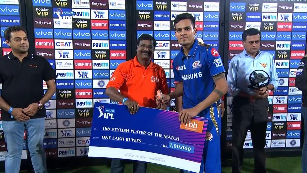 M19: SRH vs MI – fbb Stylish Player of the Match – Rahul Chahar background