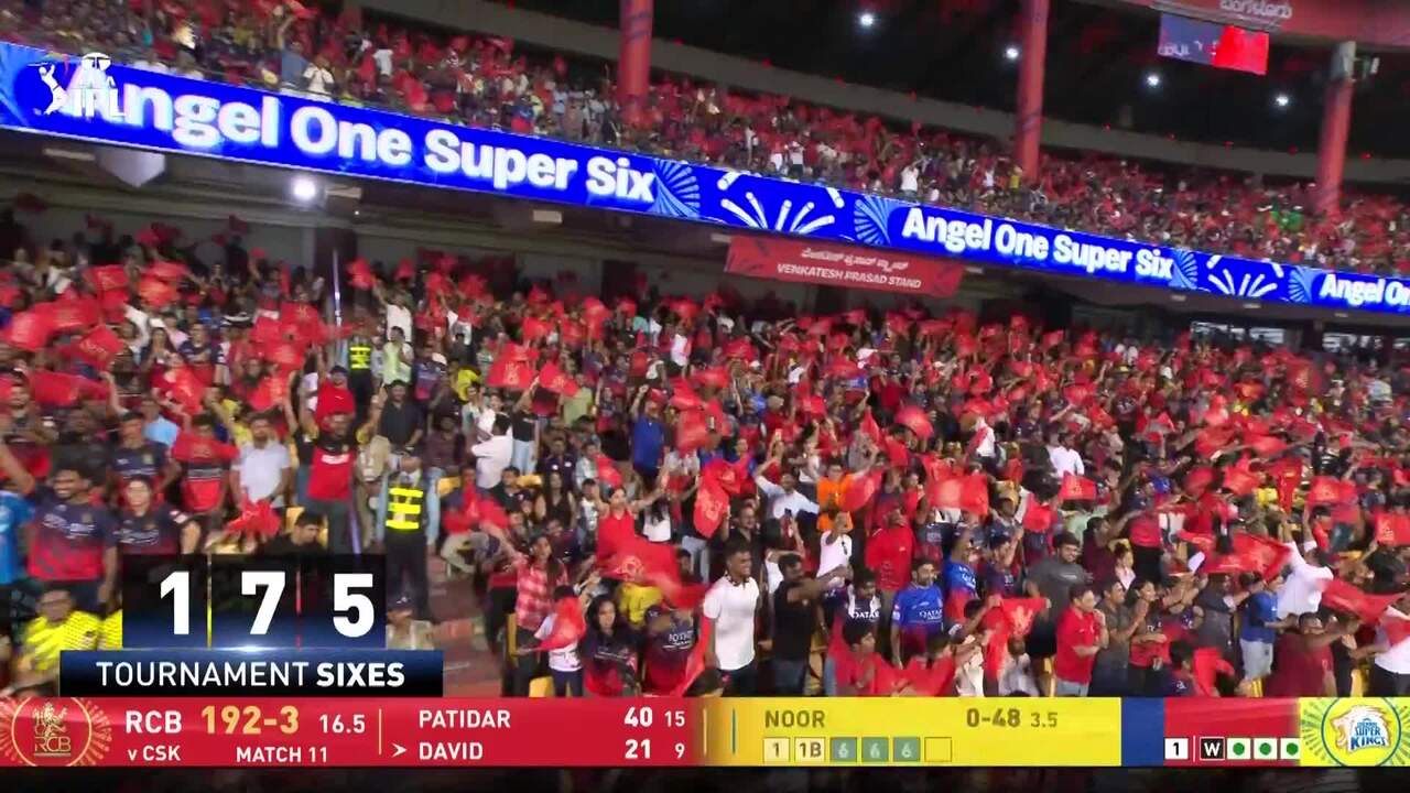IPL 2026 M11: RCB vs CSK - Tim David Six