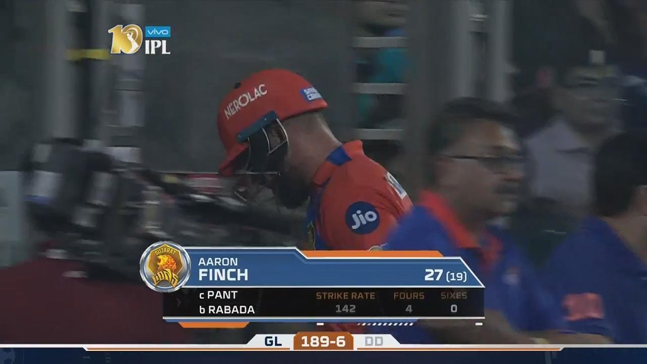 M42: DD vs GL – Aaron Finch Wicket