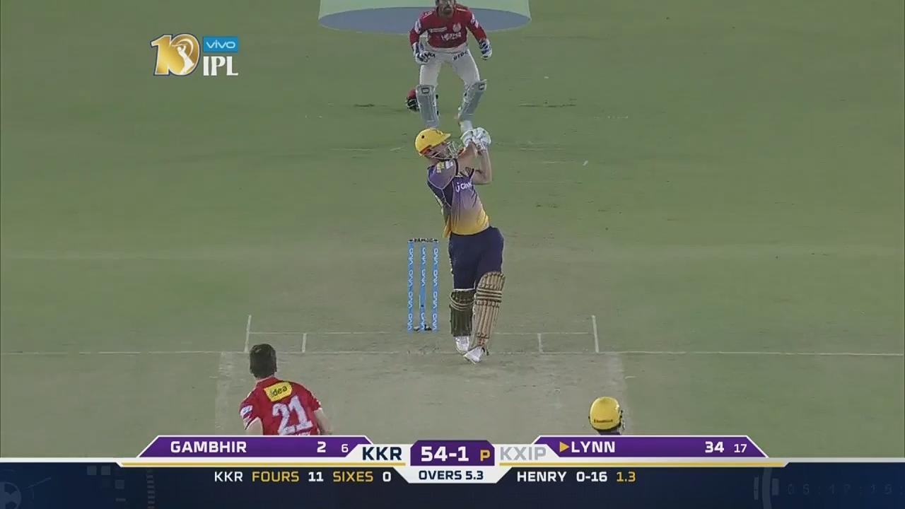 M49: KXIP vs KKR – Chris Lynn Six