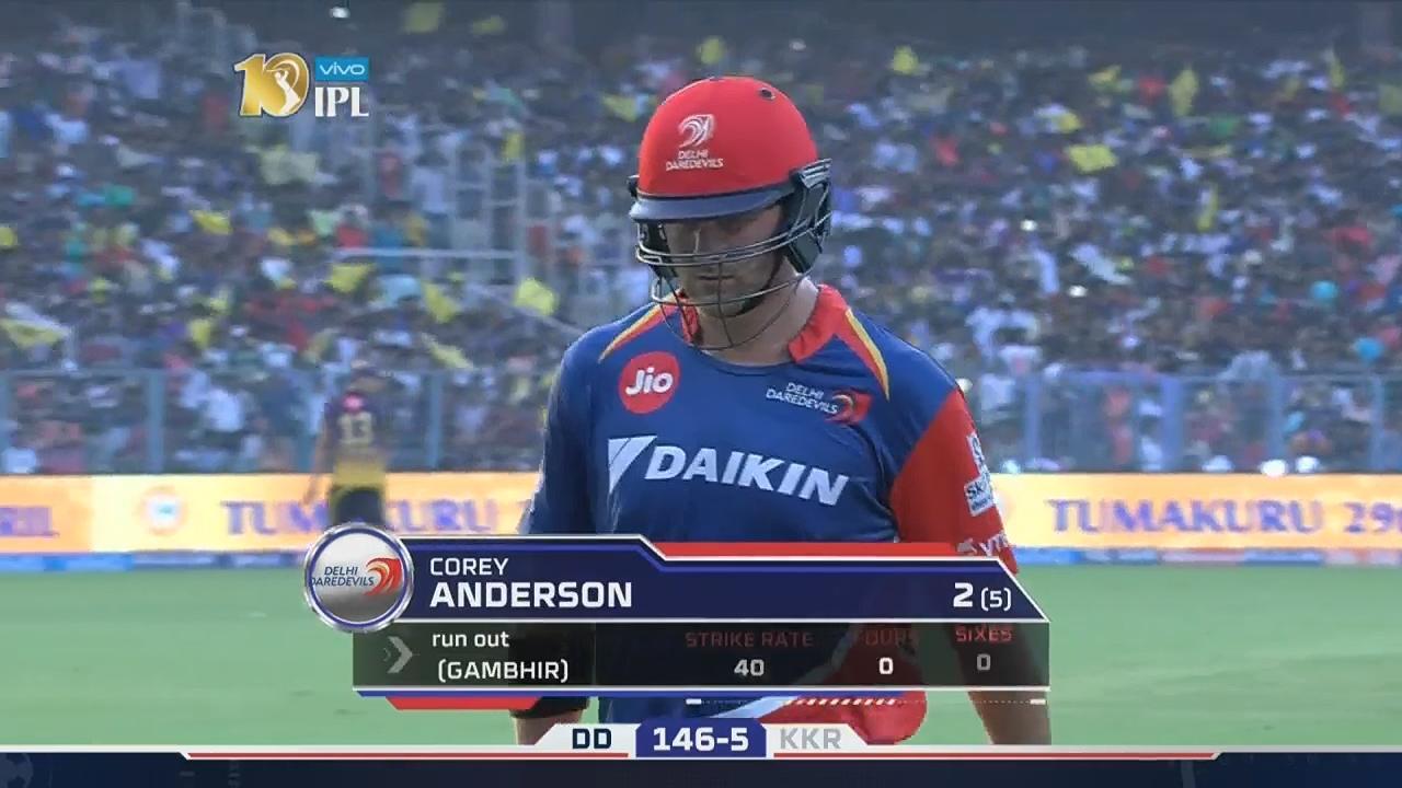 M32: KKR vs DD – Corey Anderson Wicket