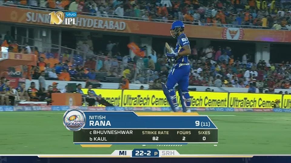M48: SRH vs MI – Nitish Rana Wicket