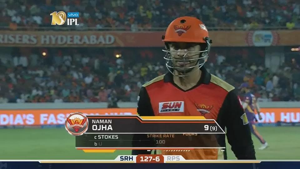 M44: SRH vs RPS – Naman Ojha Wicket