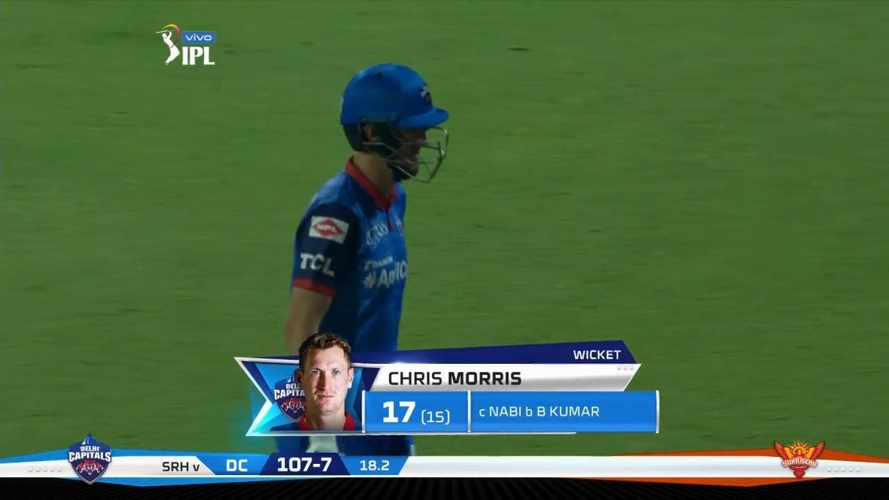 M16: DC vs SRH – Chris Morris Wicket background