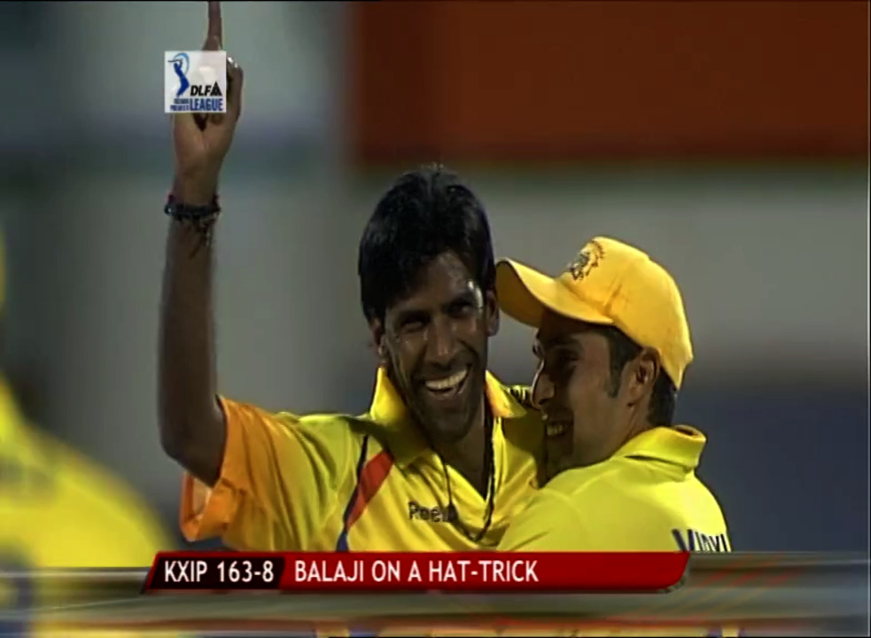 IPL 2008 M31 CSK vs KXIP - Lakshmipathy Balaji's Hat-Trick background