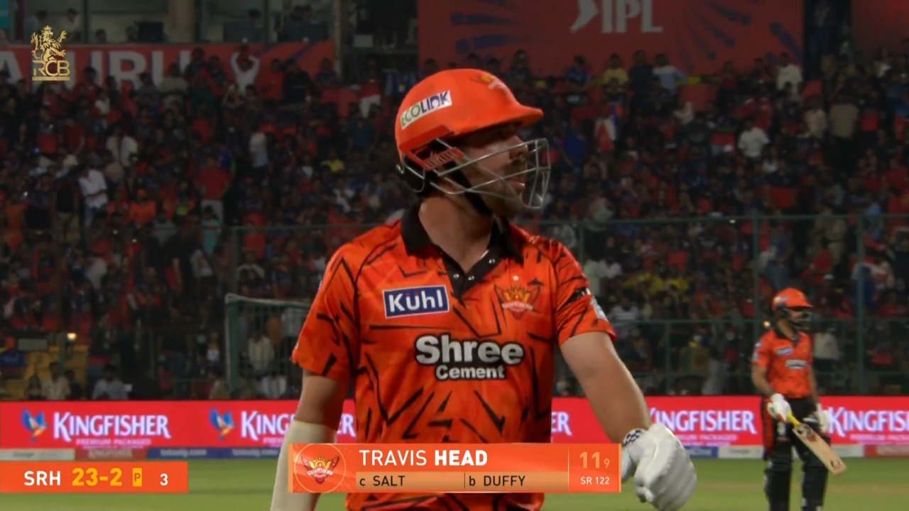 IPL 2026 M01: RCB vs SRH - Travis Head Wicket