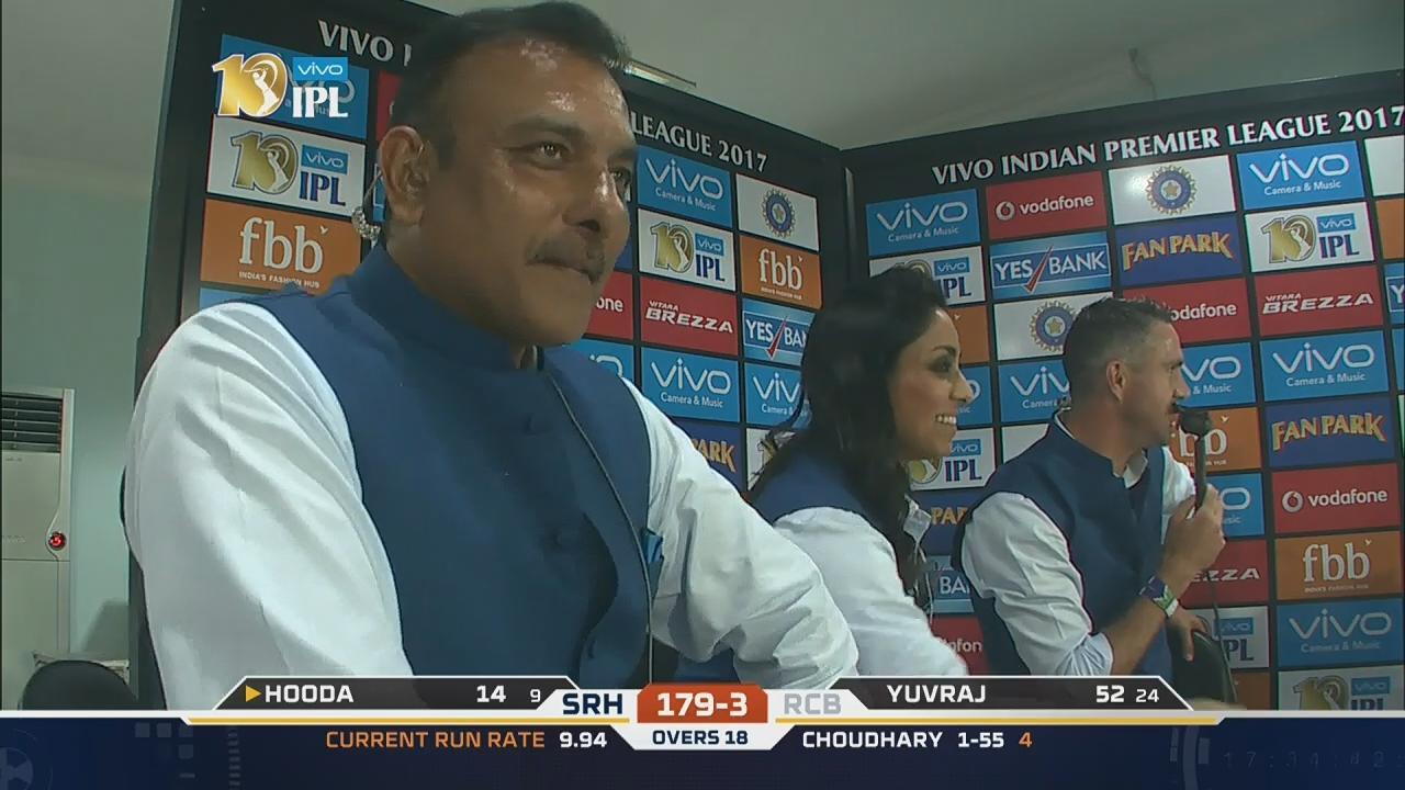 Ravi Shastri, Isa Guha & Kevin Pietersen all laughs after a Hooda shot
