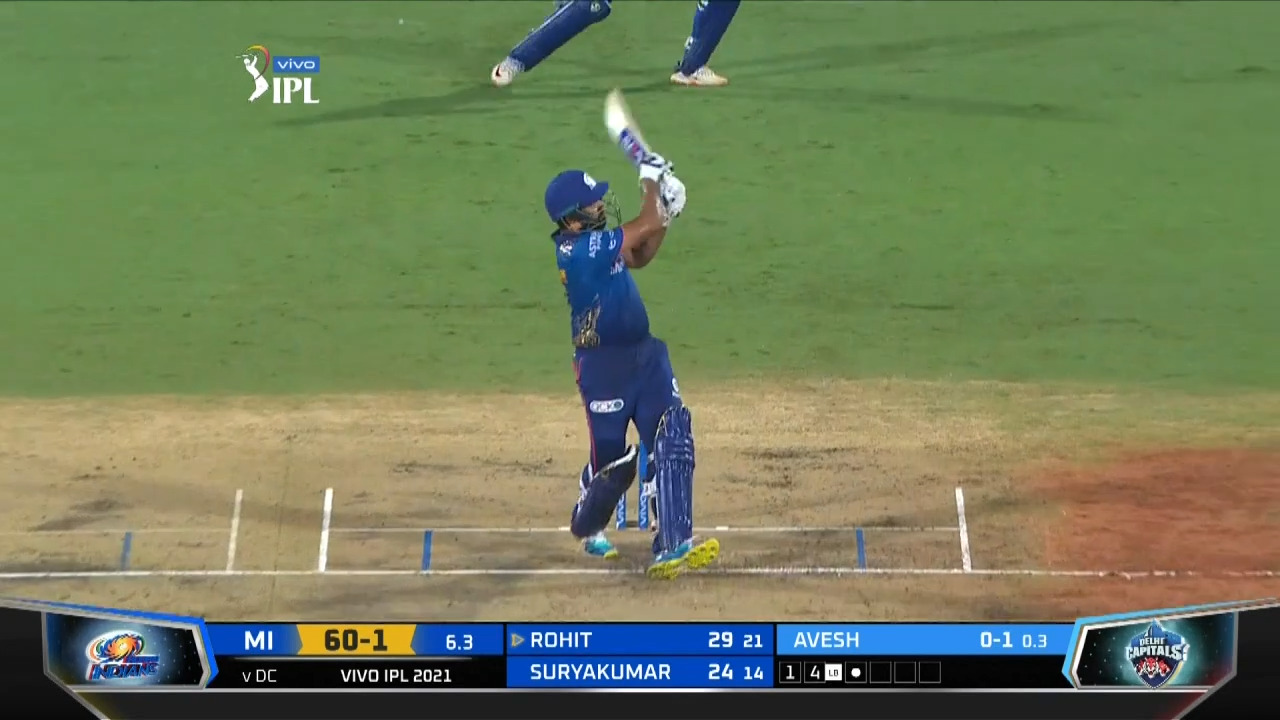 M13: DC vs MI – Rohit Sharma Six