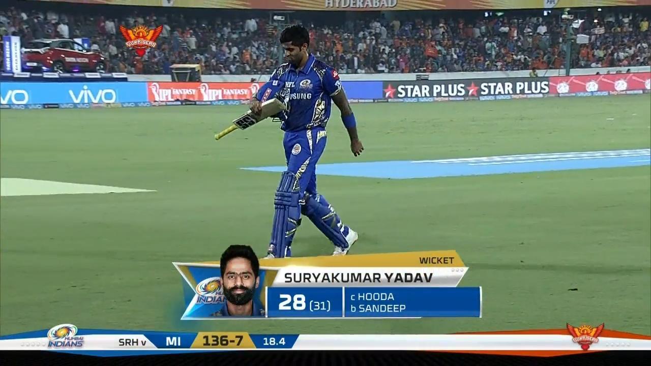 M07: SRH vs MI – Suryakumar Yadav Wicket
