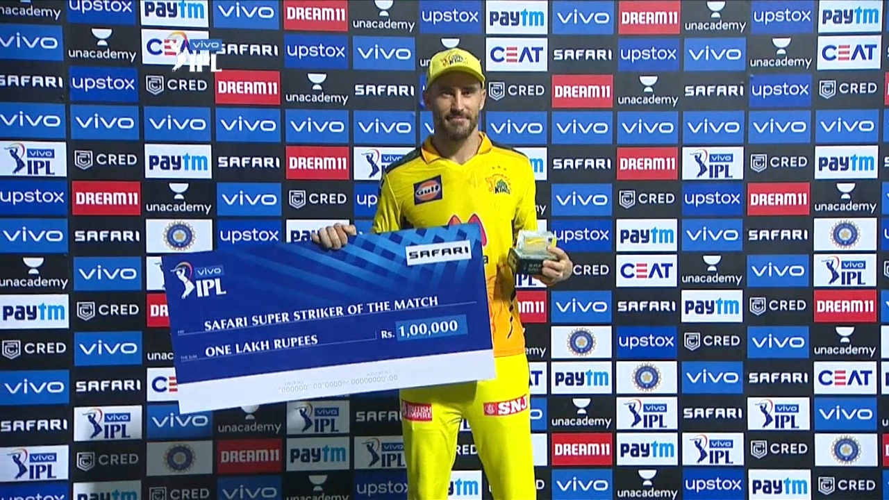 M12: CSK vs RR – Safari Super Striker of the Match – Faf du Plessis