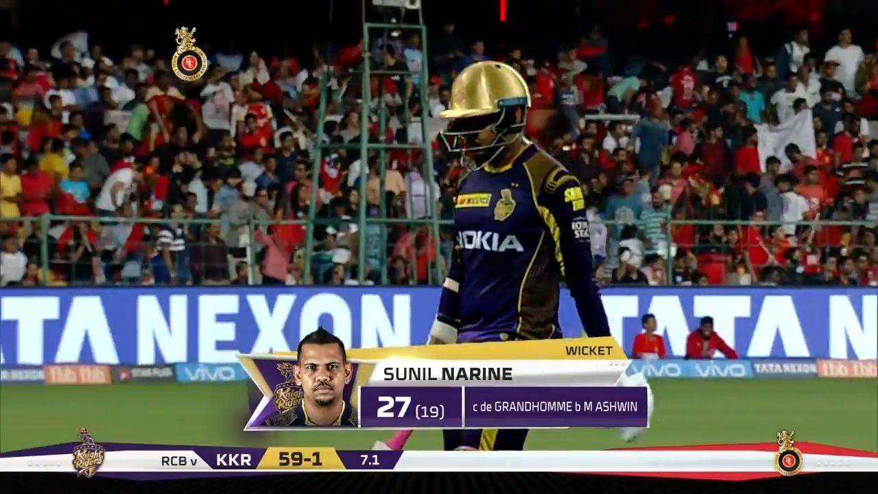 M29: RCB vs KKR – Sunil Narine Wicket