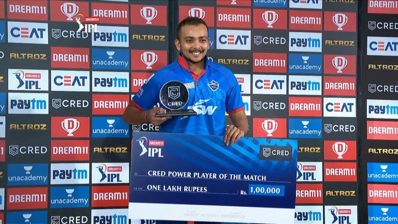 M16: DC vs KKR – CRED Power Player of the Match – Prithvi Shaw