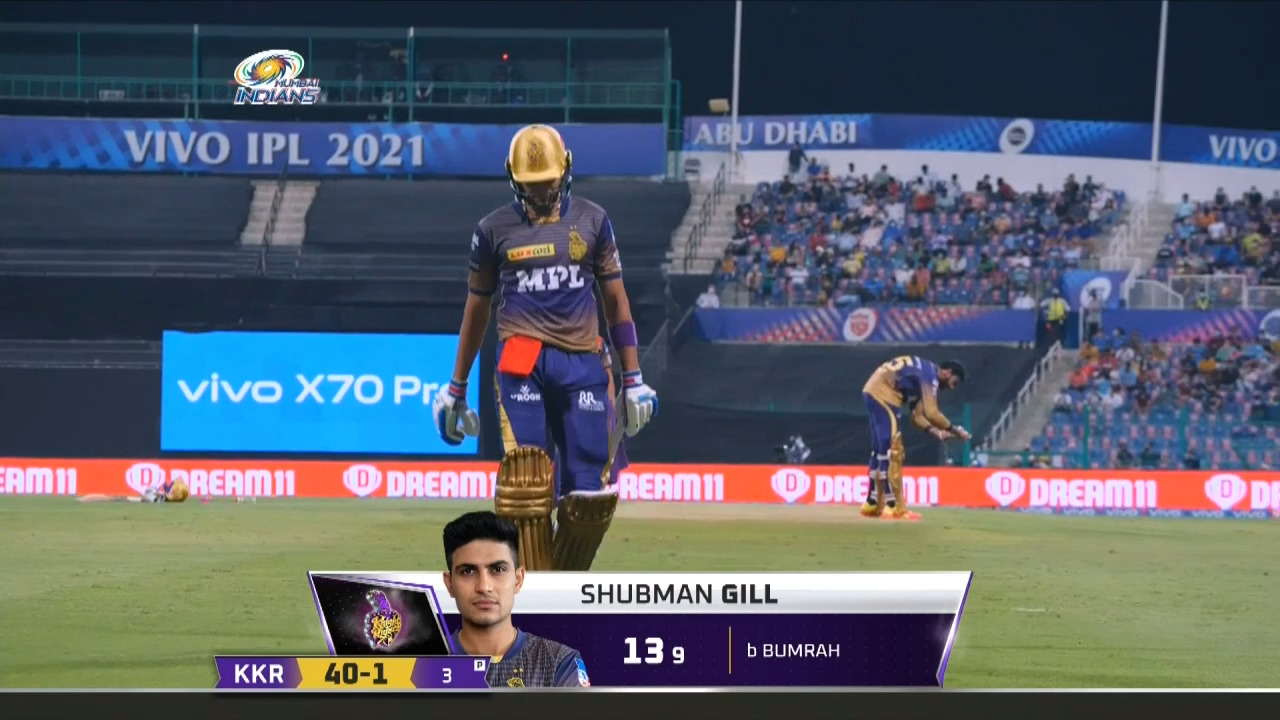 M34: MI vs KKR – Shubman Gill Wicket
