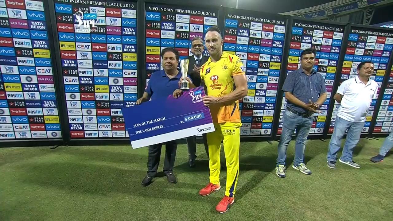 Q1: SRH vs CSK – Man of the Match – Faf du Plessis