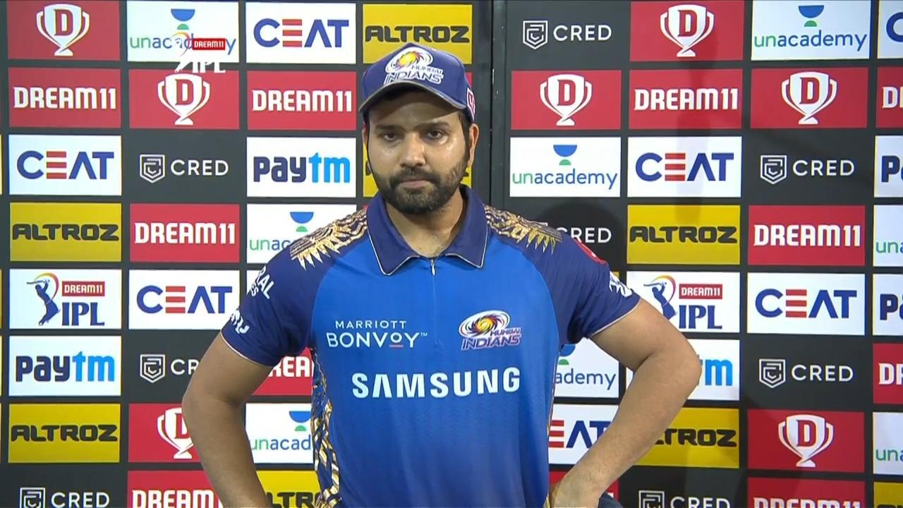 M01: MI vs CSK – Rohit Sharma Interview background