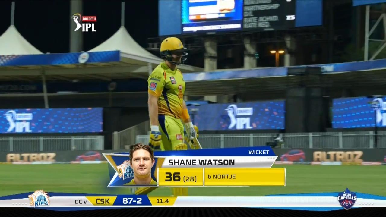 M34: DC vs CSK – Shane Watson Wicket
