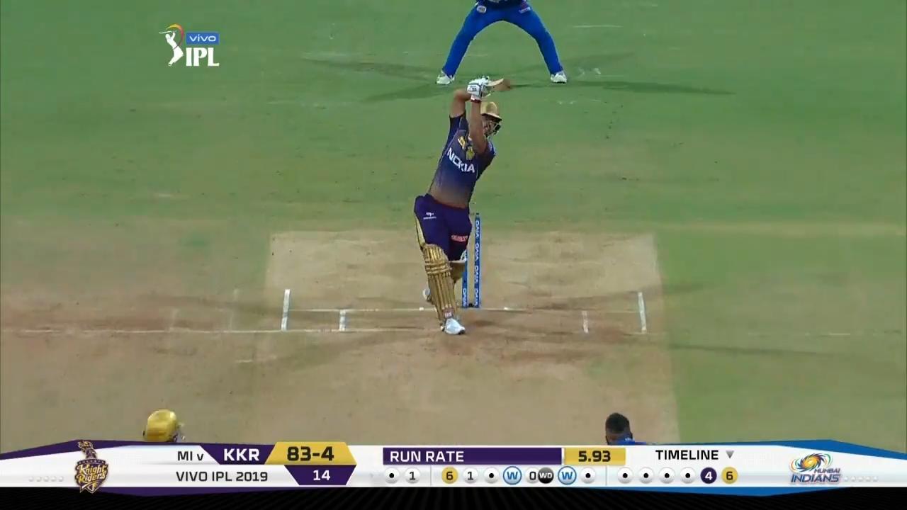 M56: MI vs KKR – Nitish Rana Six