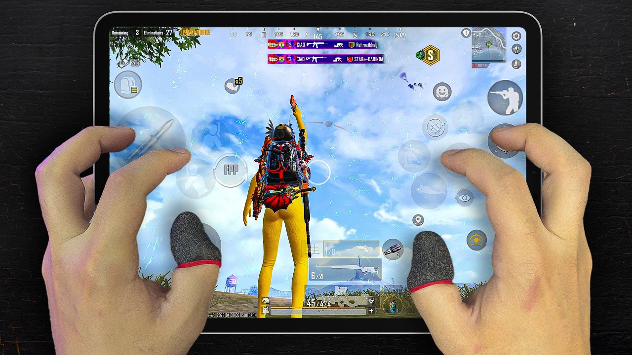 iPad Pro M2๐ฅ HANDCAM 120 FPS | 6 Finger Claw + Gyroscope | PUBG Mobile background