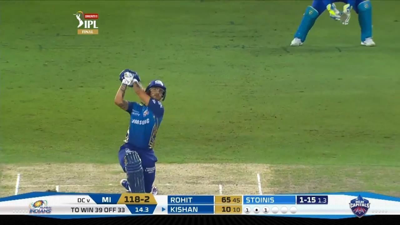 Final: MI vs DC – Ishan Kishan Six background