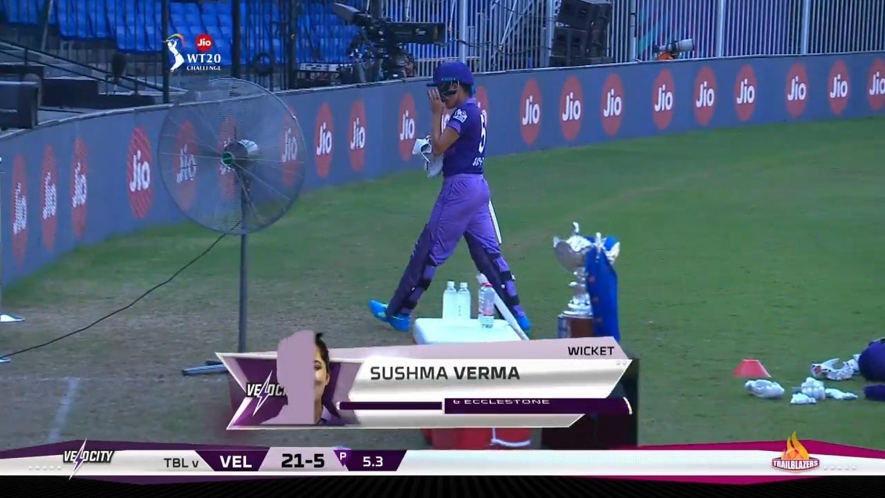 M02: Velocity vs Trailblazers – Sushma Verma Wicket background