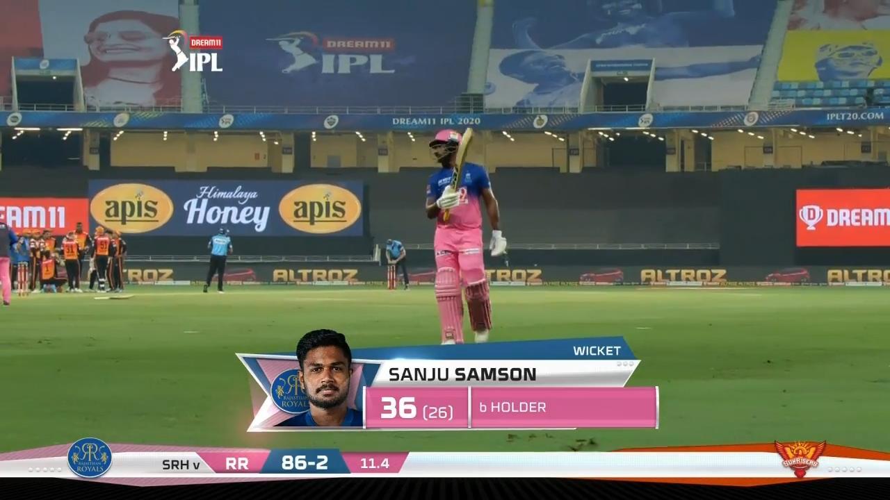 M40: RR vs SRH – Sanju Samson Wicket background