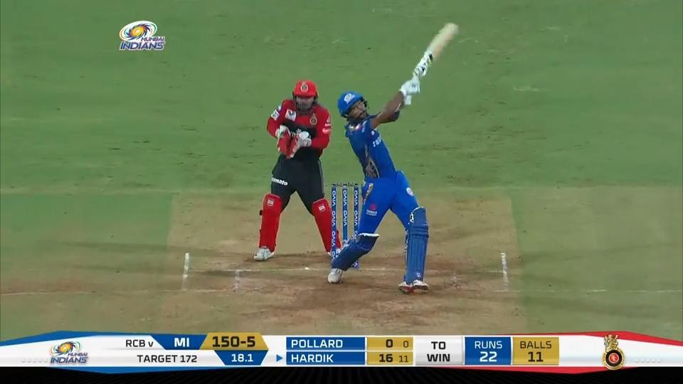 M31: MI vs RCB – Hardik Pandya Six