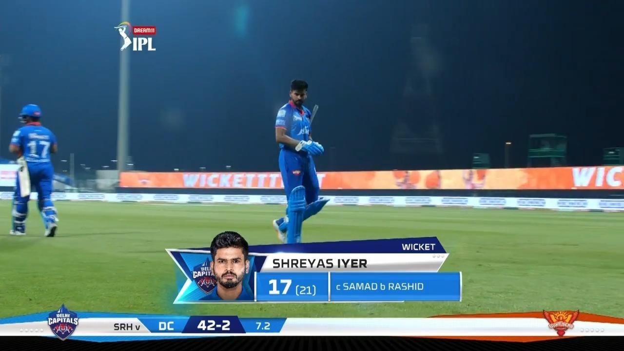 M11: DC vs SRH – Shreyas Iyer Wicket