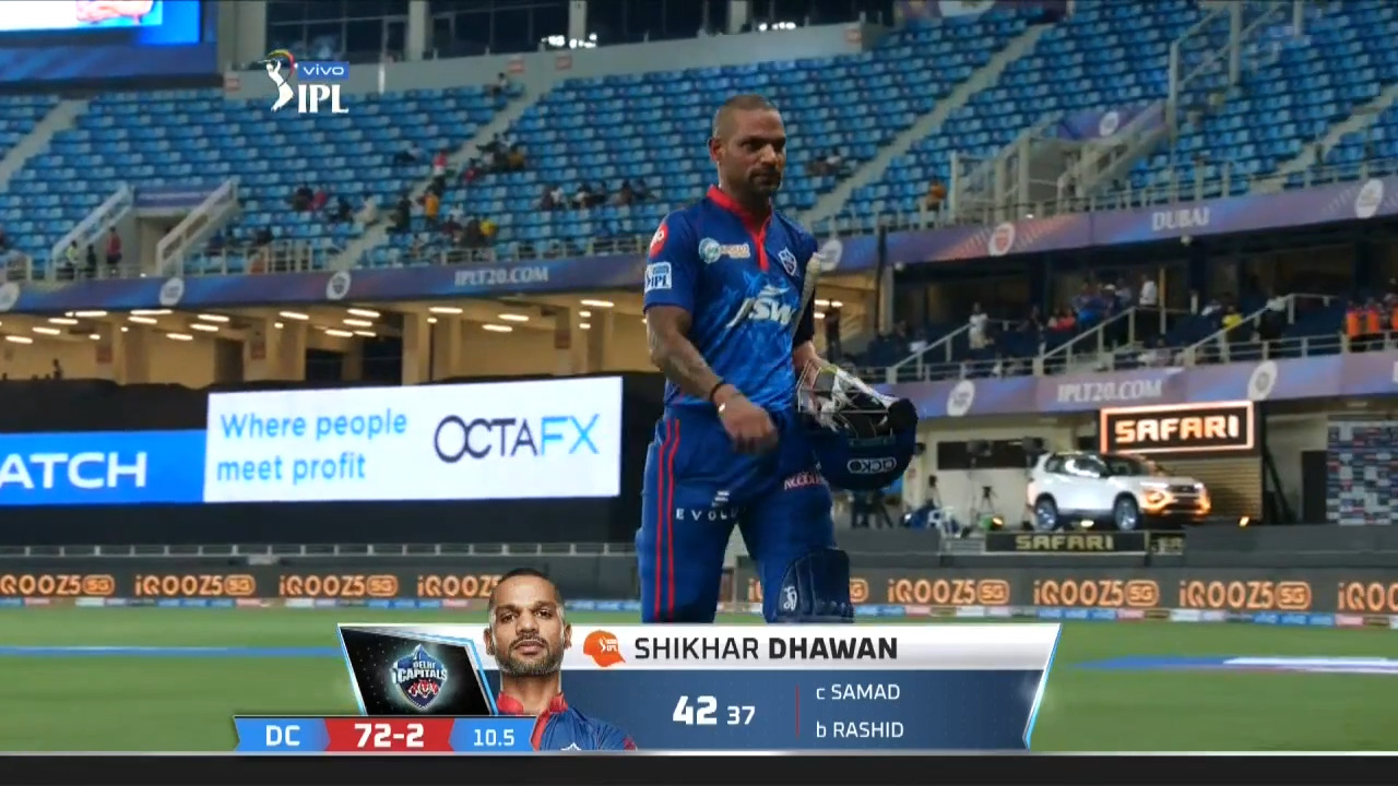 M33: DC vs SRH – Shikhar Dhawan Wicket