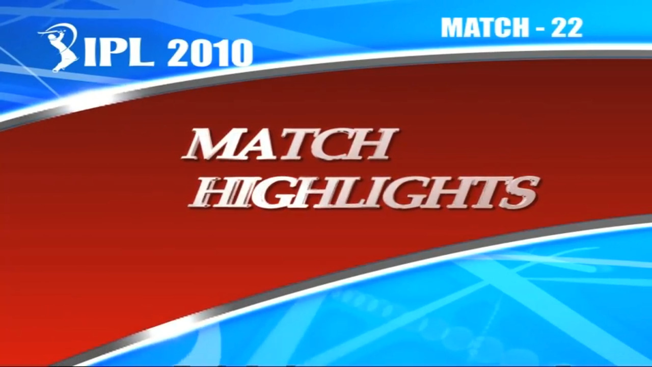 IPL 2010 Match 22 Highlights RR vs DC background