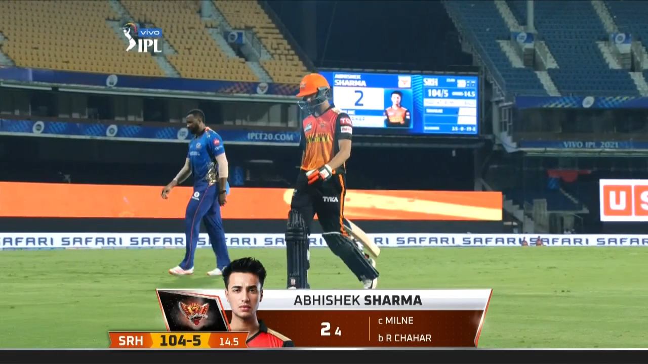 M09: MI vs SRH – Abhishek Sharma Wicket