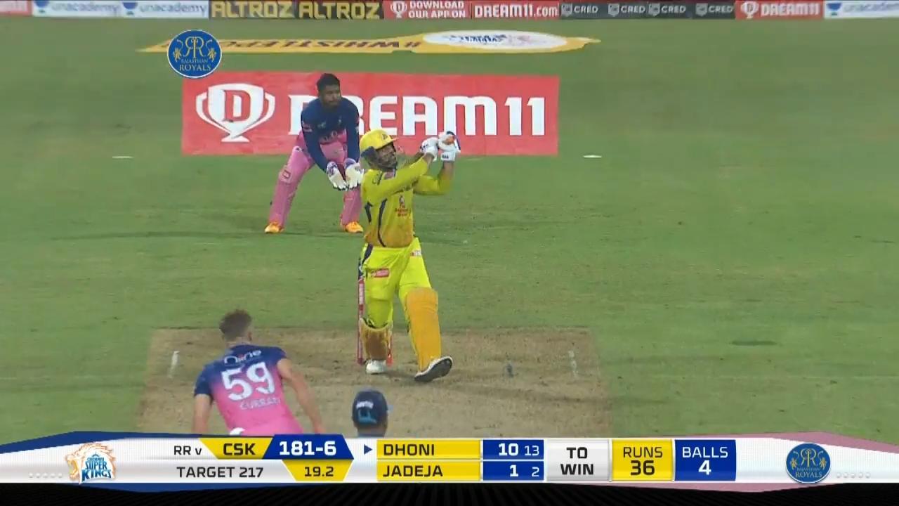 M04: RR vs CSK – MS Dhoni Six