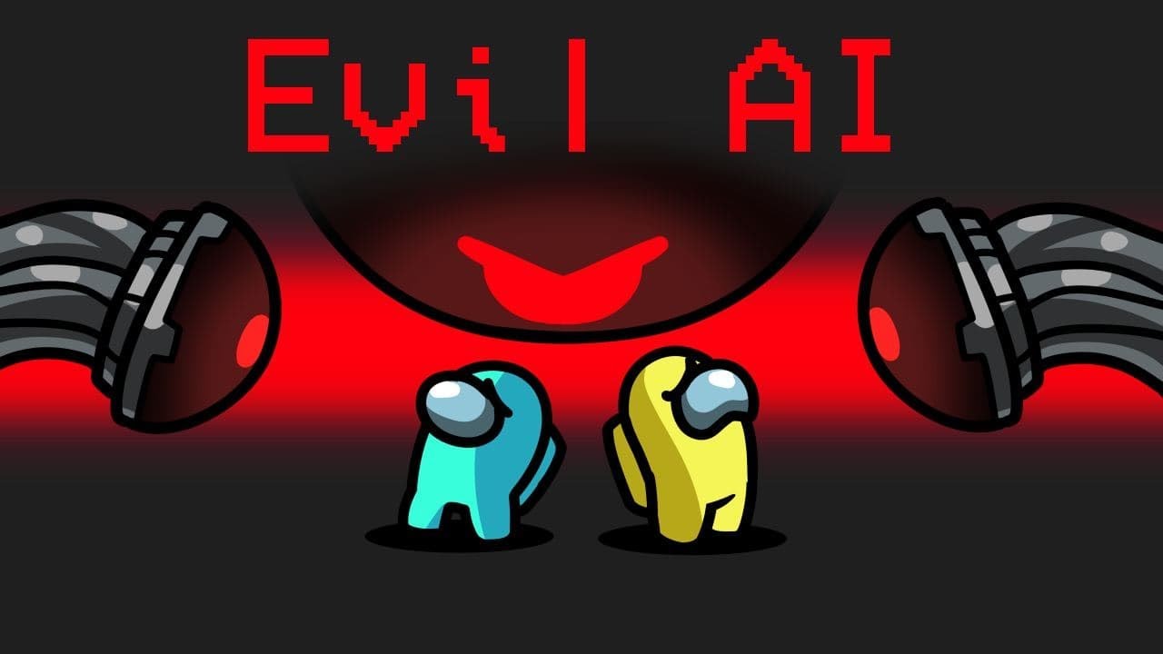 EVIL Ai IMPOSTER in Among Us background