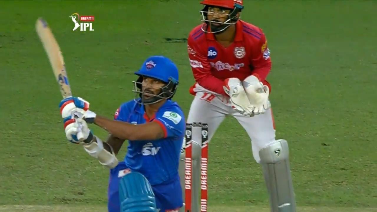 M38: KXIP vs DC – Shikhar Dhawan Six background