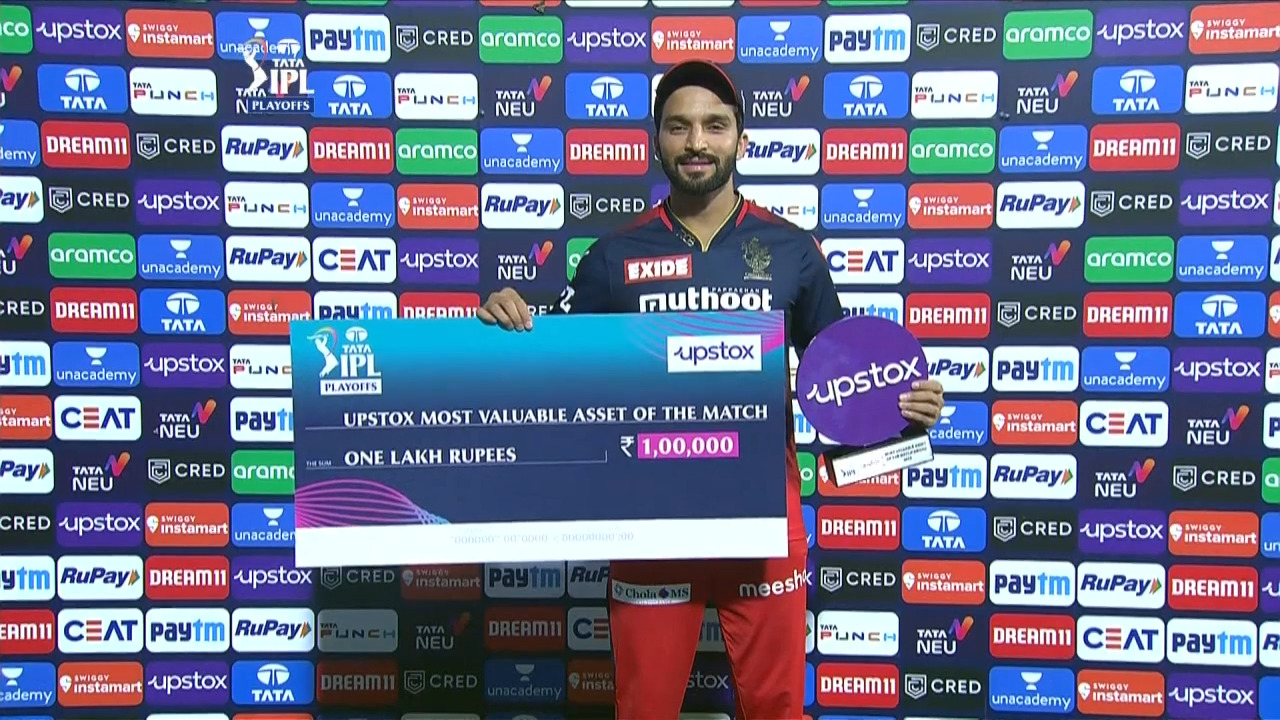 Eliminator: LSG vs RCB – Upstox most Valuable Asset of the match – Rajat Patidar