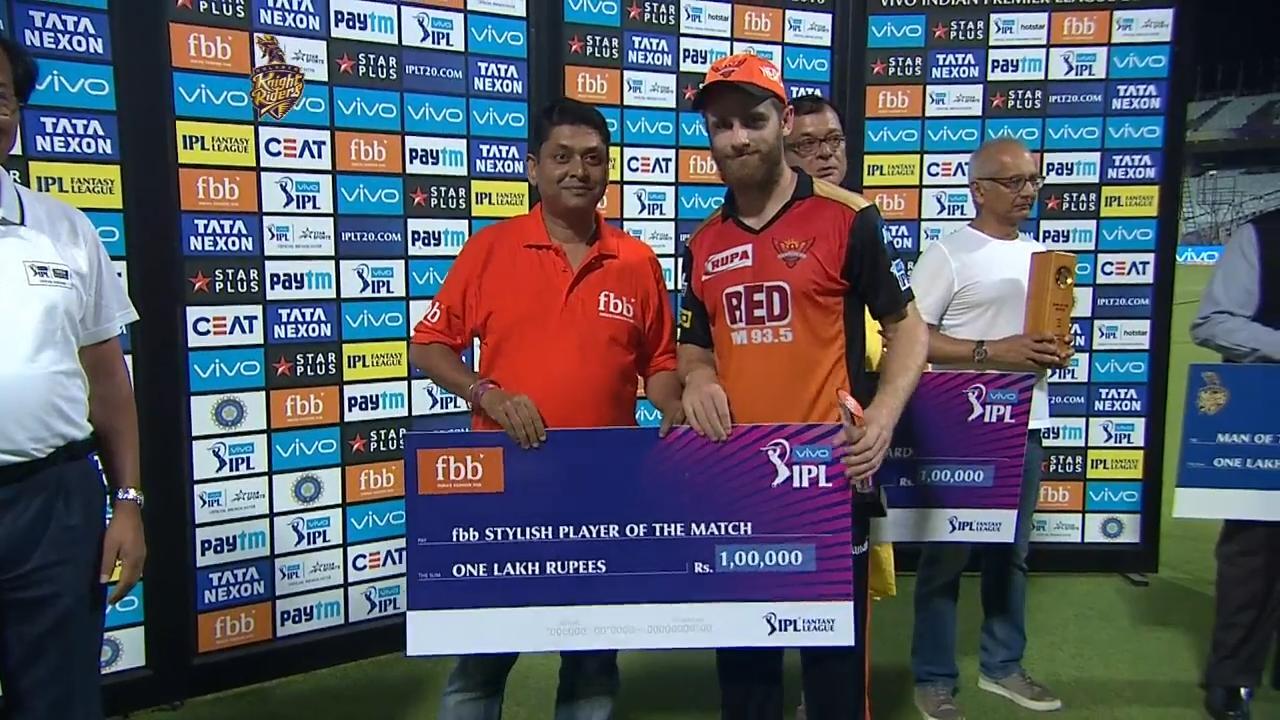 M010: KKR vs SRH – fbb Stylish player of the match – Kane Williamson background