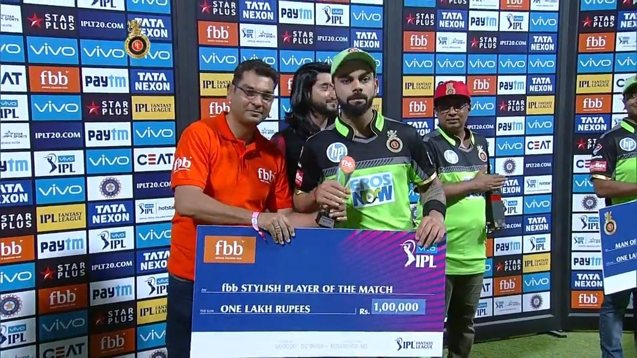M11: RCB vs RR – fbb Stylish player of the match – Virat Kohli